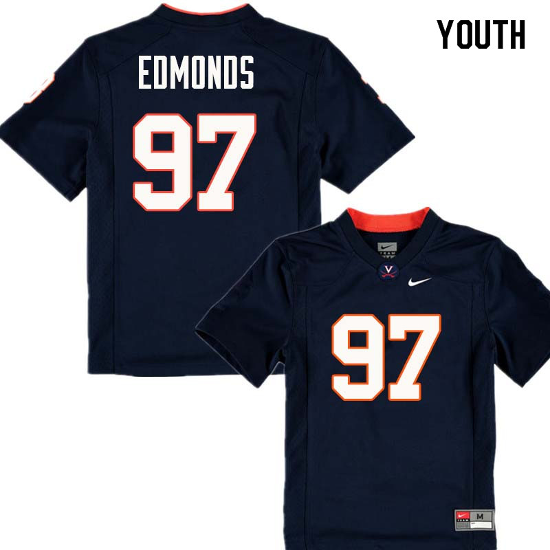 Youth #97 Gene Edmonds Virginia Cavaliers College Football Jerseys Sale-Navy